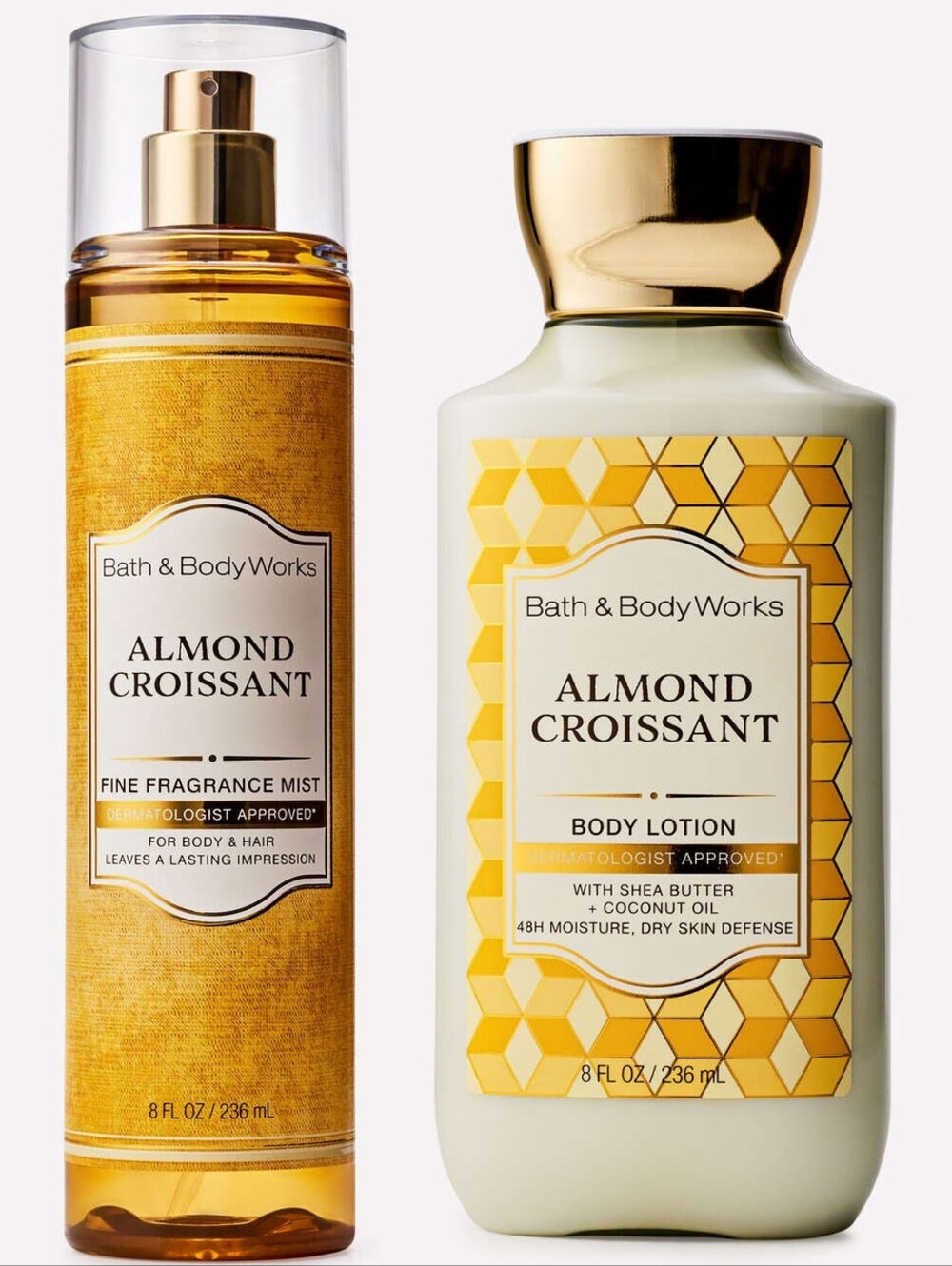 Bath & Body Works Almond Croissant Fragrance Mist & Body Lotion Set NEW